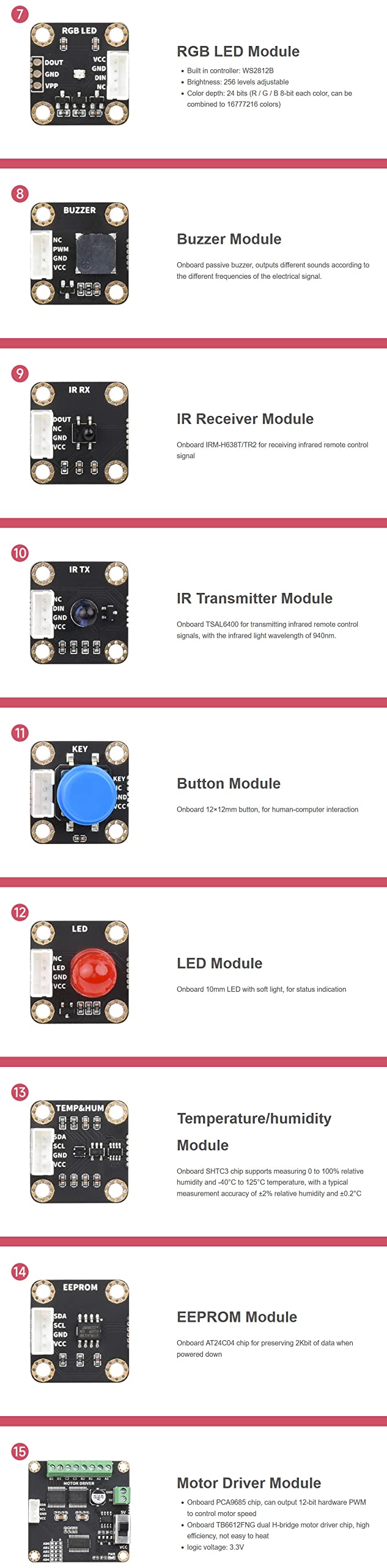 for Raspberry Pi Pico Entry-Level Sensor All-in-one Design Kit Including Pico Expansion Board and 15 Common Modules Such as LED, Button, Buzzer, etc. @XYGStudy (RPi-Pico-Sensor-Kit-B)