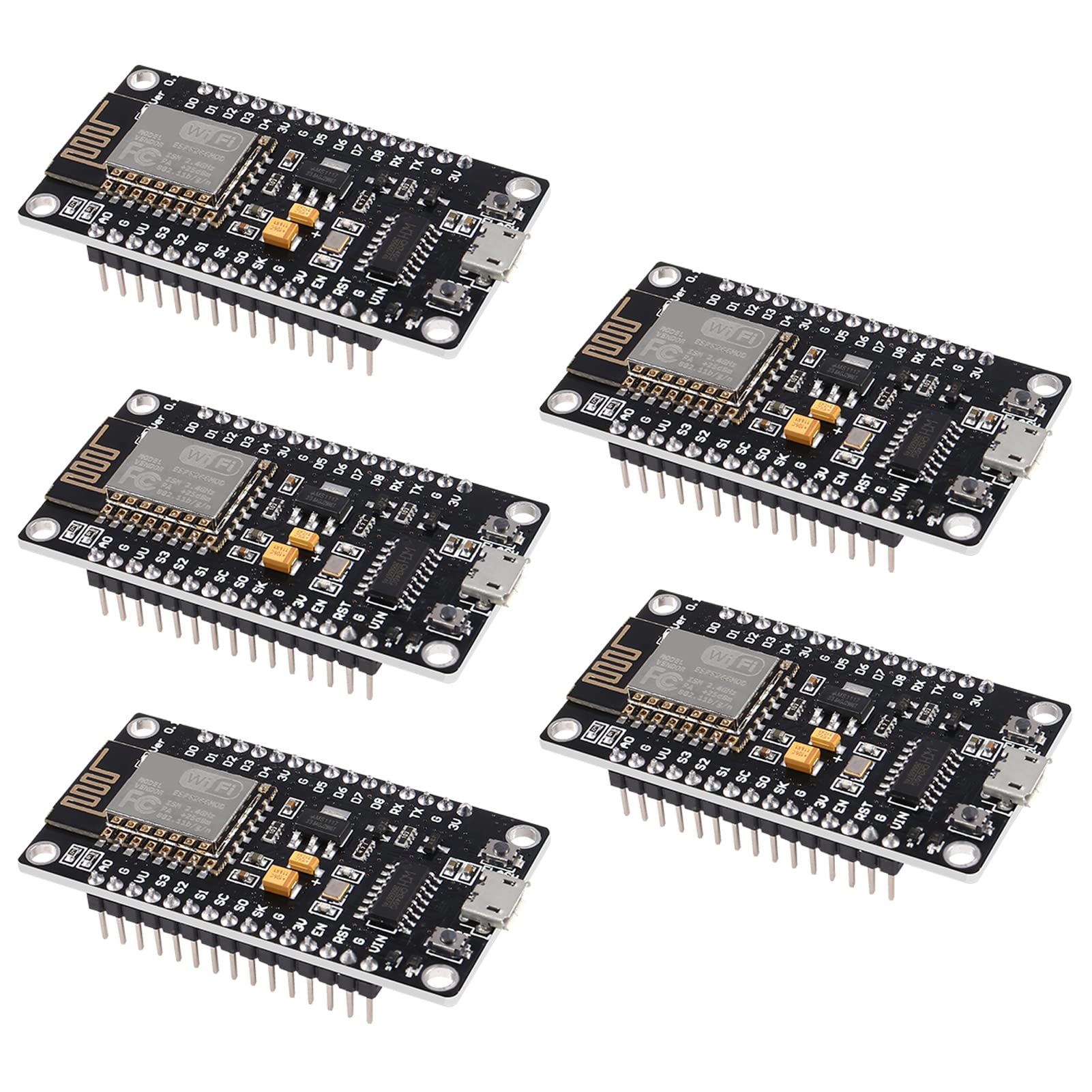 D-FLIFE 5pcs ESP8266 Serial Wireless Module CH340 NodeMcu V3 Lua WiFi Internet of Things New Version Development Board Compatible with Arduino IDE/MicroPython