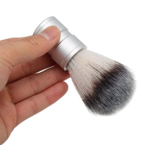 Beard Brush for Men, Stainless Steel Handle Nylon Shaving Brush, Men Shaving Brush for Home and Salon