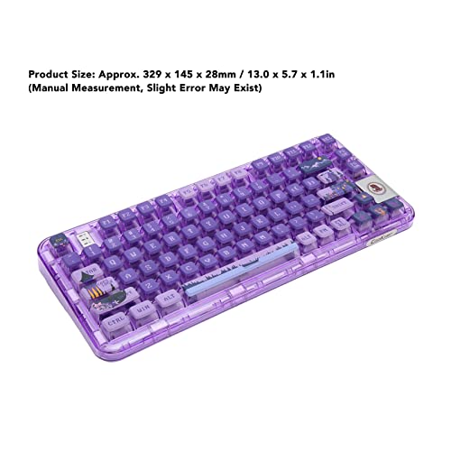 Luqeeg Mechanical Keyboard, 80 Keys Transparent Case Keyboard, Triple Modes Gasket Structure Gaming Keyboard, Wireless Bluetooth Gaming Keyboard 2 Layer Keycaps Design for Office