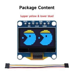 waveshare 0.96inch OLED Display Module, 128×64 Resolution, SPI / I2C Communication, Yellow&Blue Version