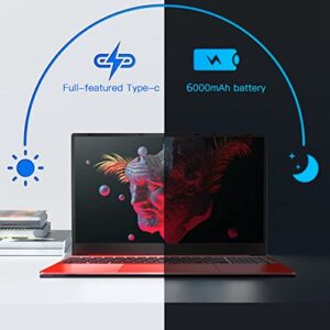 GOWENIC 15.6in Laptop, Notebook Computer Designed with N5095 CPU and Equipped with 8GB RAM, 128GB SSD, 1920x1080 HD, Touchpad, adopts for Win11 Home S Mode, Red