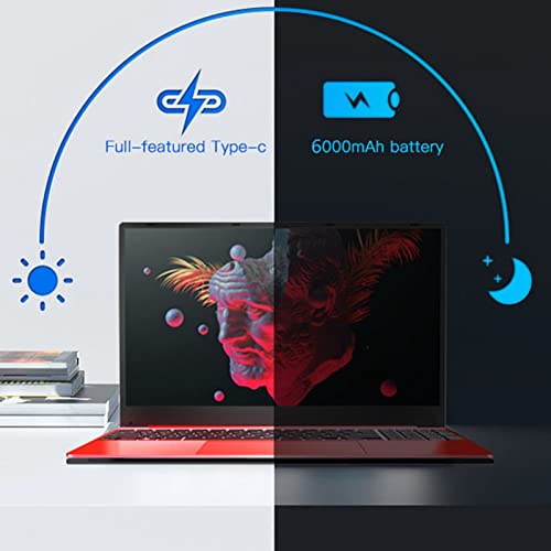 GOWENIC 15.6in Laptop, Notebook Computer Designed with N5095 CPU and Equipped with 8GB RAM, 128GB SSD, 1920x1080 HD, Touchpad, adopts for Win11 Home S Mode, Red