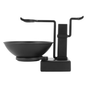 pizarra Bathroom Barber Men Metal Shaving Stand Set - Shave Brush Holder Shelf + Soap Mug Cup Bowl Black