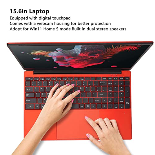 GOWENIC 15.6in Laptop, Notebook Computer Designed with N5095 CPU and Equipped with 8GB RAM, 128GB SSD, 1920x1080 HD, Touchpad, adopts for Win11 Home S Mode, Red