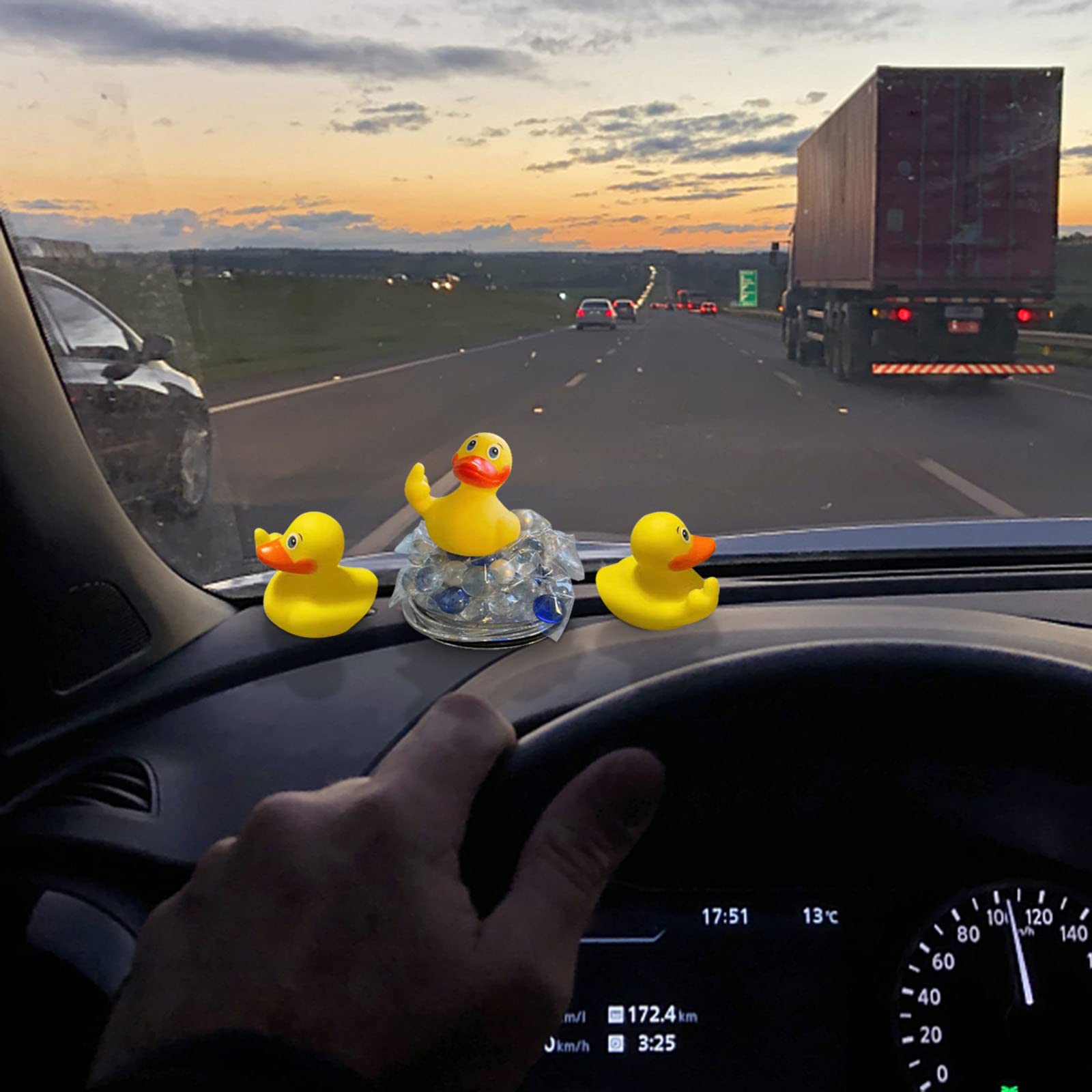 Rubber Ducks, 2.28" Middle Finger Rubber Duck, Cute Small Rubber Ducks Funny Rubber Ducky Car Accessories for Car Dashboard Decorations (5 Pack)