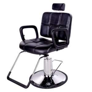 beautystyle reclining barber chair with headrest hydraulic recline salon chair for hair stylist