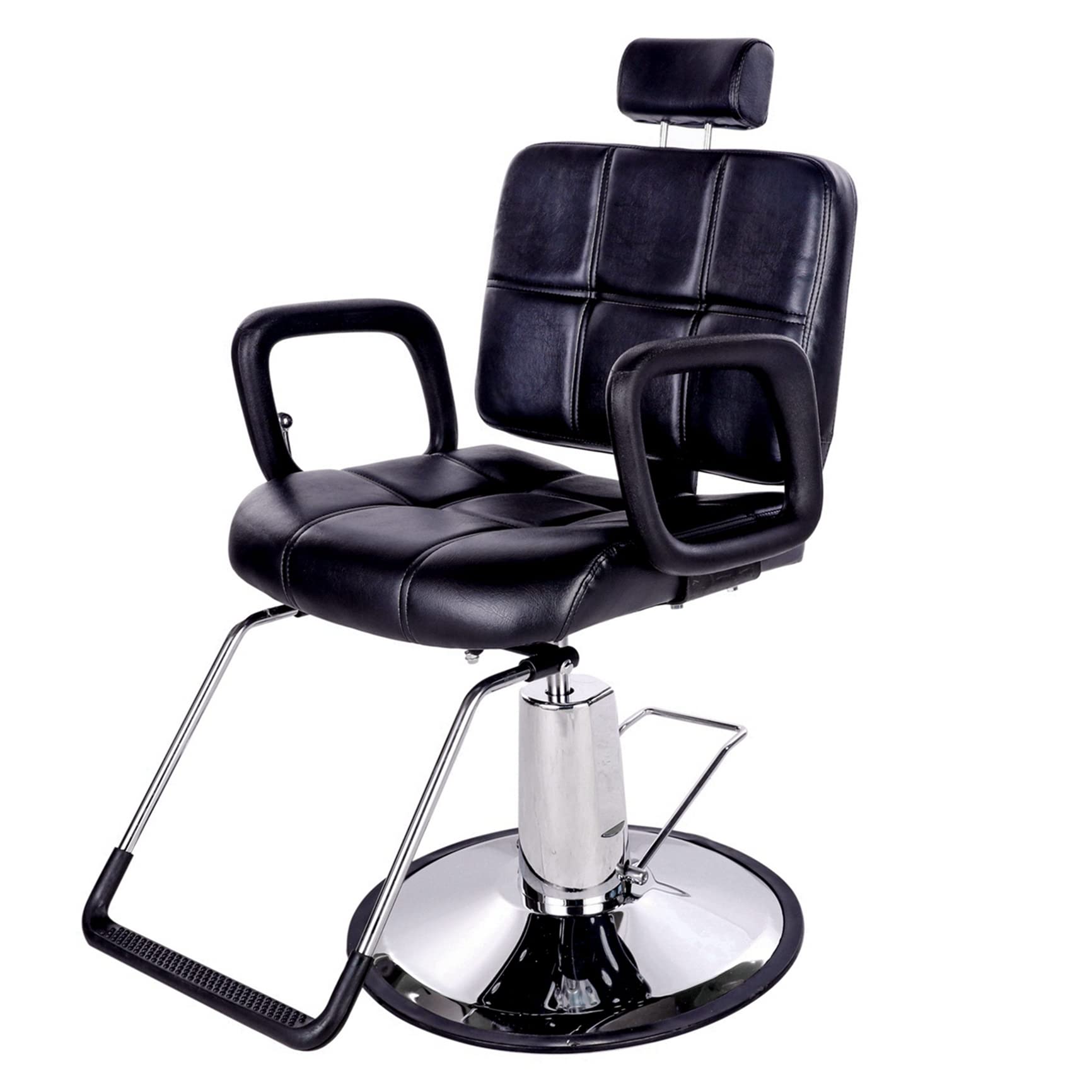 Beautystyle Reclining Barber Chair with Headrest Hydraulic Recline Salon Chair for Hair Stylist