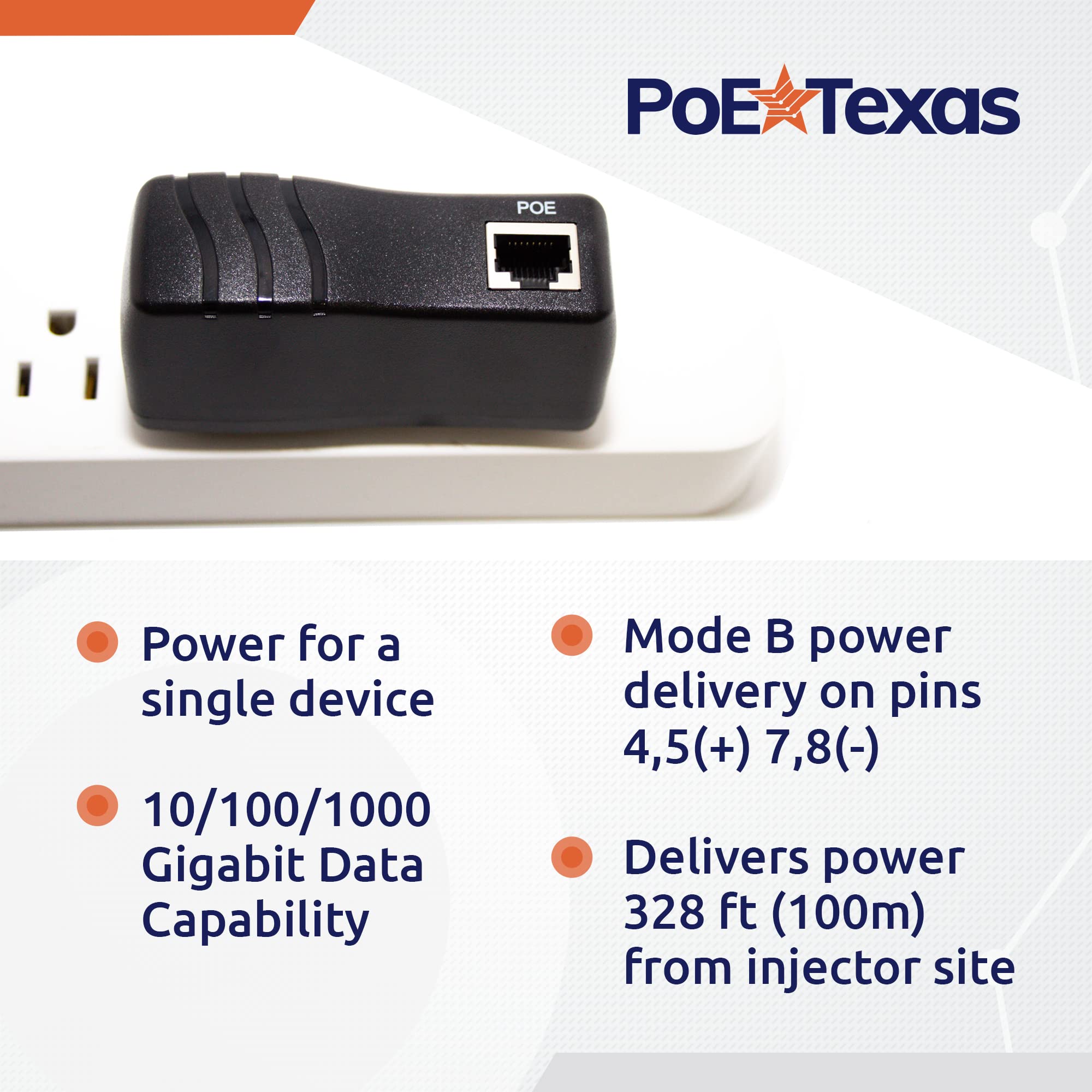 PoE Texas Raspberry Pi PoE Hat and Poe Texas PoE Injector - Single Port Power Over Ethernet Passive PoE Adapter