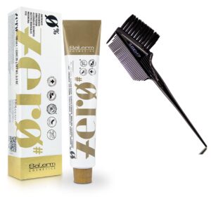 stinaface zero # 0% ammonia-free permanent cream hair color dye, resorcinol-free, ppd-free (5,0/5.0 light brown) - sleekshop 3-in-1 brush/comb included