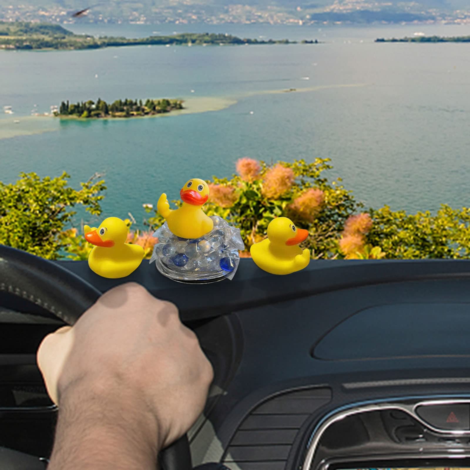 Rubber Ducks, 2.28" Middle Finger Rubber Duck, Cute Small Rubber Ducks Funny Rubber Ducky Car Accessories for Car Dashboard Decorations (5 Pack)