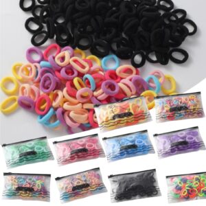 100pcs seamless hair ties colorful elastic hair ties, fashion stretchable no crease hair elastics small ponytail holders hair ties for kids girls, hair braided accessories for thin or thick hair