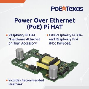 PoE Texas Raspberry Pi PoE Hat and Poe Texas PoE Injector - Single Port Power Over Ethernet Passive PoE Adapter