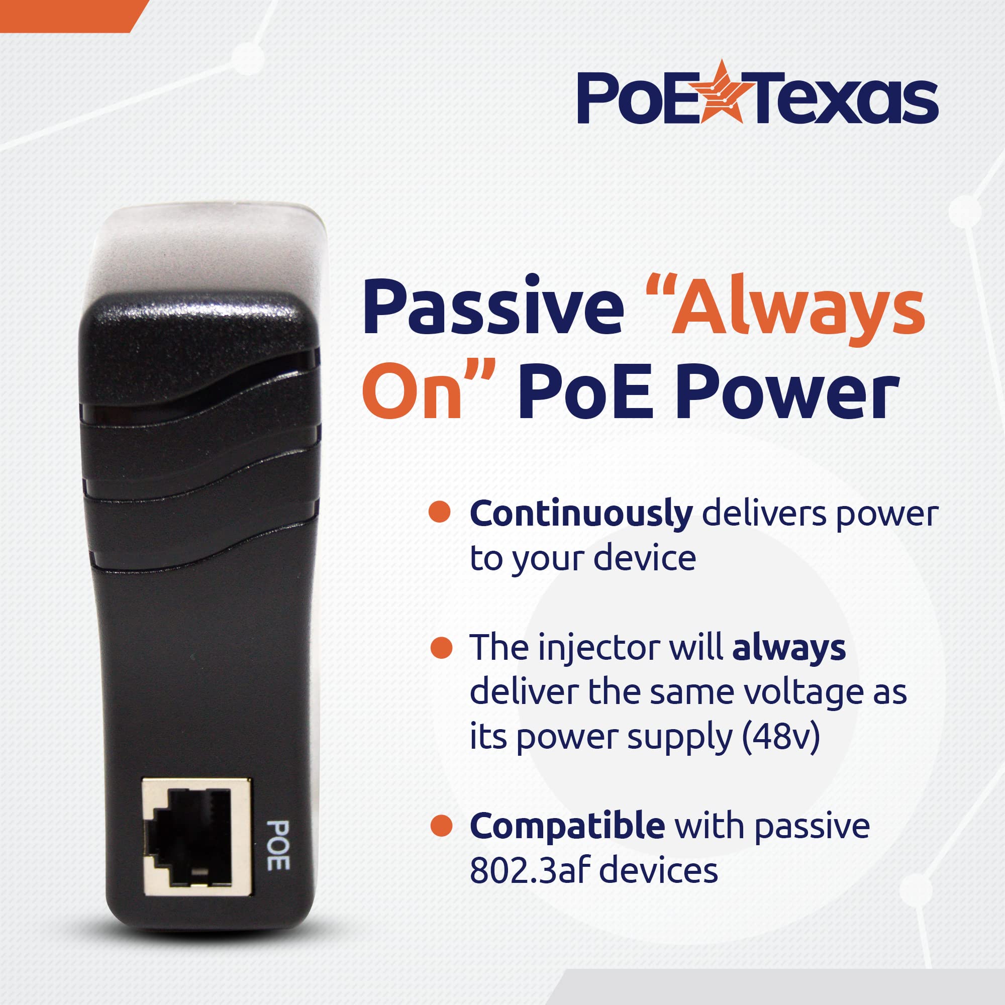 PoE Texas Raspberry Pi PoE Hat and Poe Texas PoE Injector - Single Port Power Over Ethernet Passive PoE Adapter