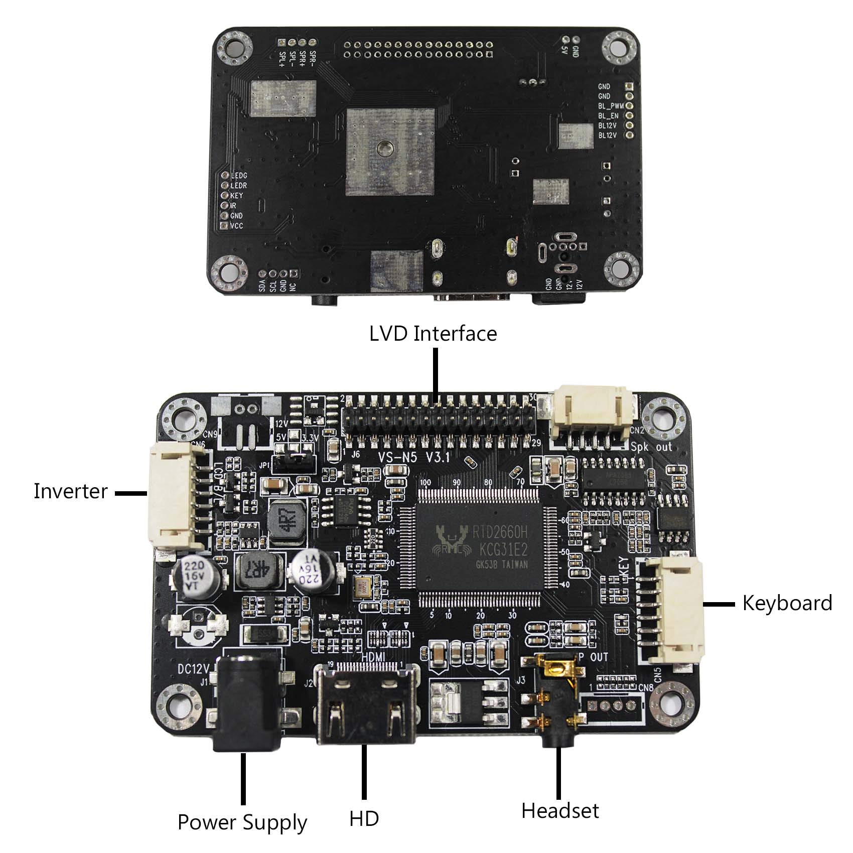 VSDISPLAY 10.4Inch IPS LCD 1024x768 Screen with HD-MI Audio Controller Board & 12V DC 2A Power Adapter US Plug