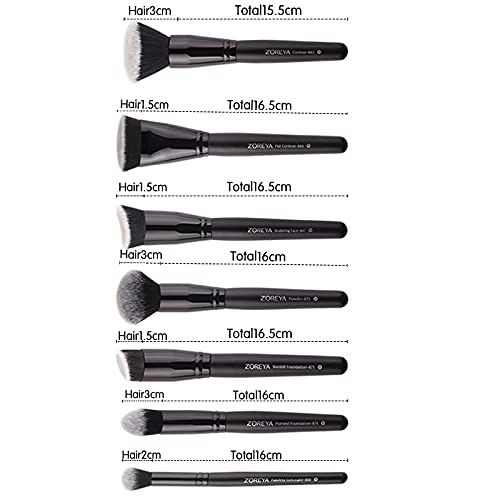 Makeup Brush Foundation Brush Face Brush Concealer Black Makeup Brushes Set Eye Face Cosmetic Foundation Powder Blush Eyeshadow Kabuki Blending Make up Brush Beauty Tool (Color : Black15pcs, Size :