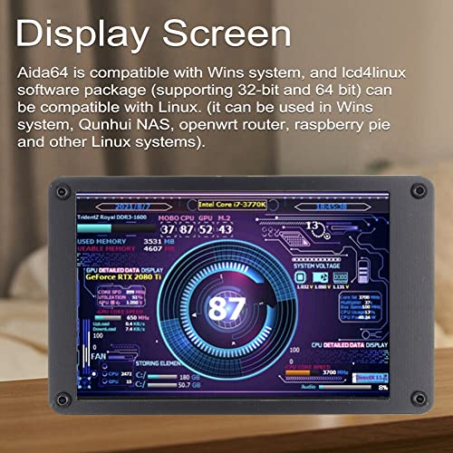 MAKIVI Computer Monito 3.5 Inch IPS Screen Temperature Monitoring Display CPU GPU RAM 4PIN 2.54 Pin Cable for AIDA64