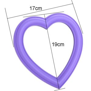 1 Piece Small Heart Shaped Makeup Mirror Tabletop Cosmetic Mirror Heart Makeup Mirror Vanity Makeup Mirror Lovely Mirror Wall Desktop Cosmetic Mirror for Women Lady, 6.7 x 7.5 Inches, Purple