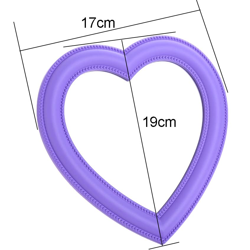 1 Piece Small Heart Shaped Makeup Mirror Tabletop Cosmetic Mirror Heart Makeup Mirror Vanity Makeup Mirror Lovely Mirror Wall Desktop Cosmetic Mirror for Women Lady, 6.7 x 7.5 Inches, Purple