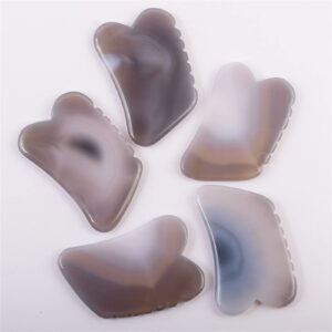 KENID Sawtooth Agate Gouache Natural Jade Guasha Board Eye Scraping Massage Stone Acupuncture Therapy Spa Beauty Care 1Pcs