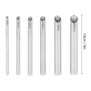 6pcs Body Jewelry Piercing Receiver 4mm 5mm 6mm 7mm 9mm 10mm, Stainless Steel Piercing Receiving Tubes