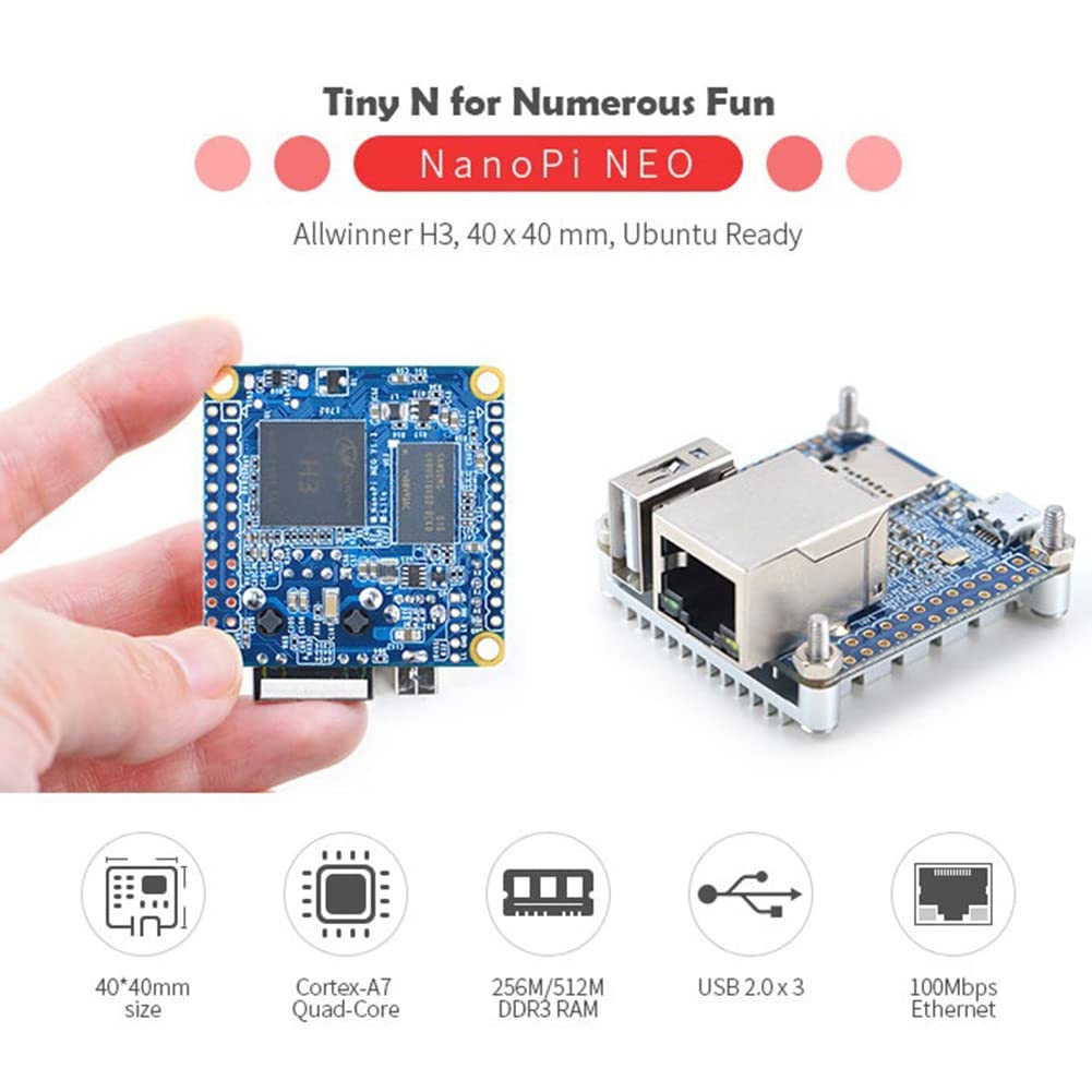 MACIMO for NanoPi NEO Development Board+Heat Sink+Metal Case Kit Allwinner H3 Core 512MB RAM Openwrt/LEDE Complete Machine