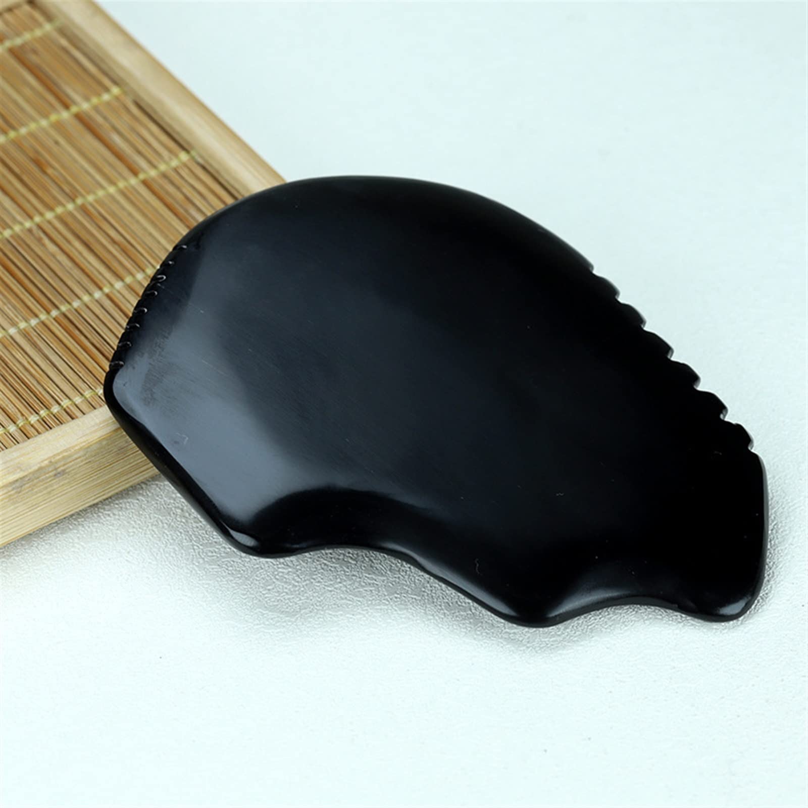 KENID Black Bian Stone Gouache Natural Stone Guasha Board Eye Body Scraping Massage Acupuncture Therapy Spa Care 1Pcs