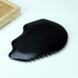 nhoss black bian stone gouache natural stone guasha board eye body scraping massage acupuncture therapy spa care 1pcs