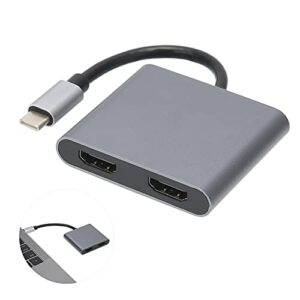 4 in 1 Type C Adapter, USB C to PDUSB 3.0/ Dual HDMICompatible Adapter Converter Hub for Laptop, 4-in-1 Aluminium USB C Adapter with 4K USB C to HDMI Hub