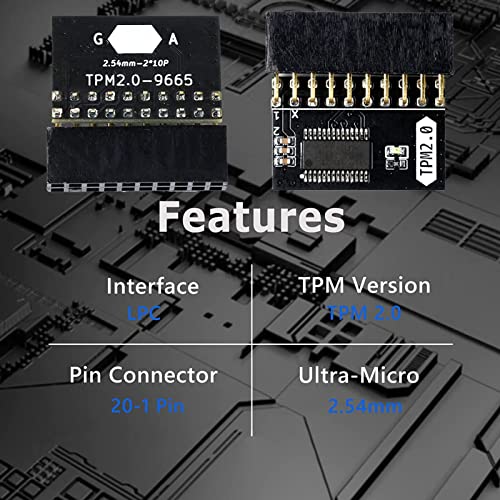 20Pin Encryption Security Module, Perfect Replacement PCB Material Standalone Crypto Processor TPM 2.0 Encryption Security Module Practical for Home