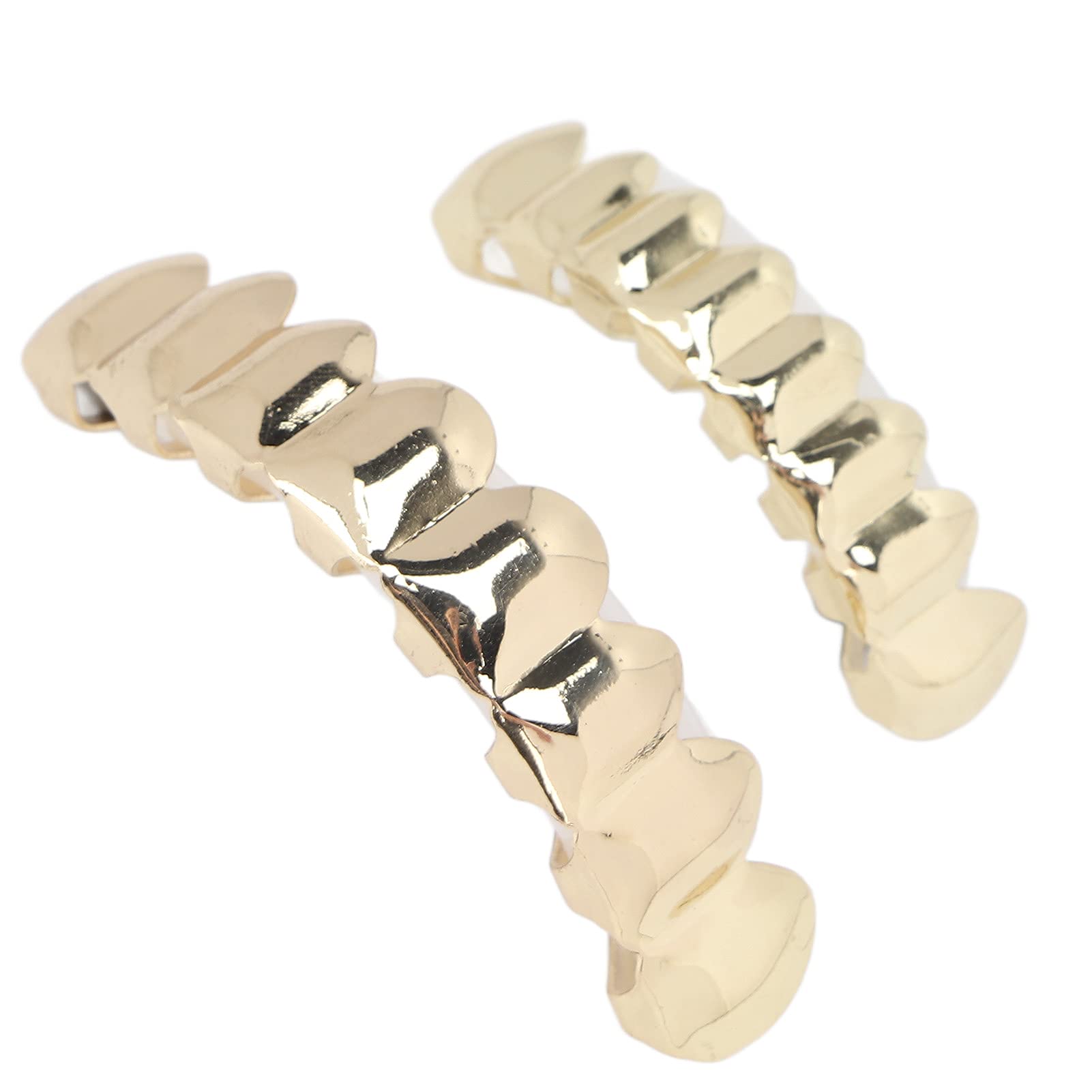 Hip Hop Teeth Set Alloy Golden False Teeth Decoration Brace for Halloween Festival Party Hip Hop Teeth Decoration