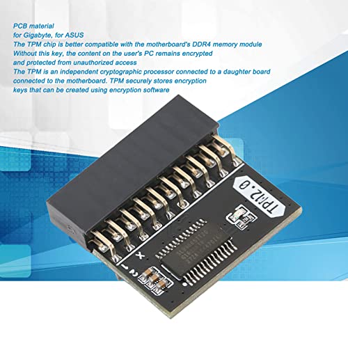 20Pin Encryption Security Module, Perfect Replacement PCB Material Standalone Crypto Processor TPM 2.0 Encryption Security Module Practical for Home