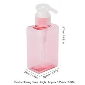 Soap Dispenser 100ml, 3Pcs Refillable Plastic Cosmetic Pump Bottle Clear Pink Hand Soap Dispenser Shampoo Lotion Travel Containers