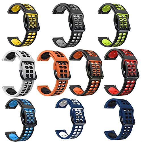 KAVJU 20mm, 22mm Watchband Strap Silicone Smart watch Bracelet Gear Band (Color : 10, Size : 22mm)