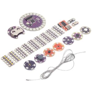 Breadboards Starter Kit 2.7V-5.5V Electronics Component Starter Kit Breadboard Jumper Wires Kit Conductive Thread Set Electronic Fun Kit Development Board