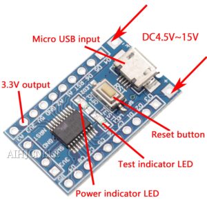 AIHJCNELE STM8S003F3P6 ARM STM8 Minimum System Development Board Core Learning Board S003F3P6 EEPROM 128 MCU Single Chip Microcomputer Module Flash 4K Control Board with Cable Wire (STM8S003)