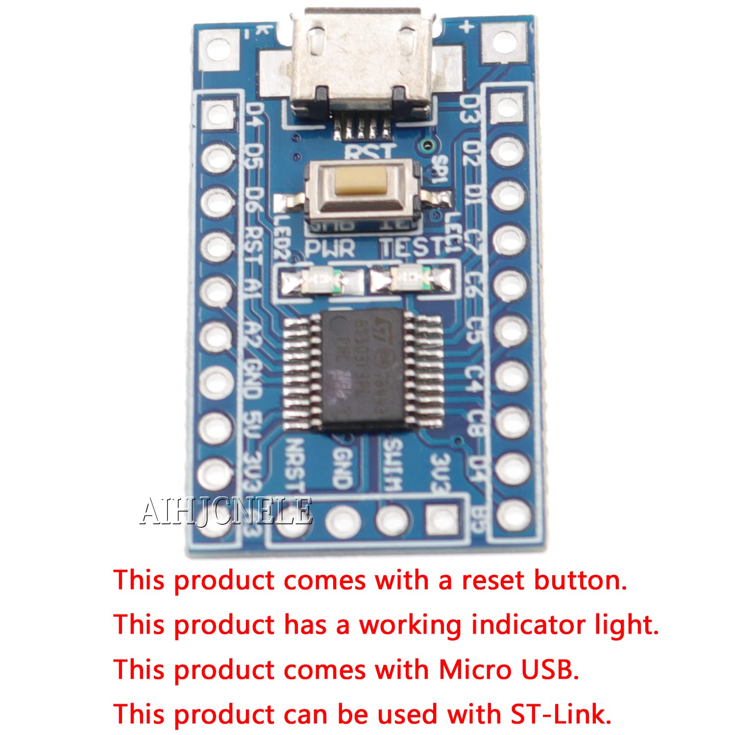 AIHJCNELE STM8S003F3P6 ARM STM8 Minimum System Development Board Core Learning Board S003F3P6 EEPROM 128 MCU Single Chip Microcomputer Module Flash 4K Control Board with Cable Wire (STM8S003)