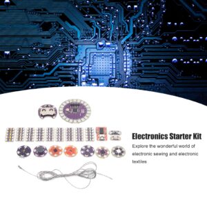 Breadboards Starter Kit 2.7V-5.5V Electronics Component Starter Kit Breadboard Jumper Wires Kit Conductive Thread Set Electronic Fun Kit Development Board