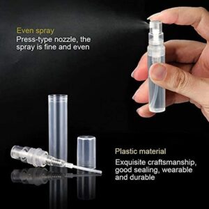 5 Pcs Refillable Bottles Liquid Container Empty Spray Bottle 2ml 3ML 5ML Sample Bottles Cosmetics Bottle Clear Atomizer Bottles(2ml)