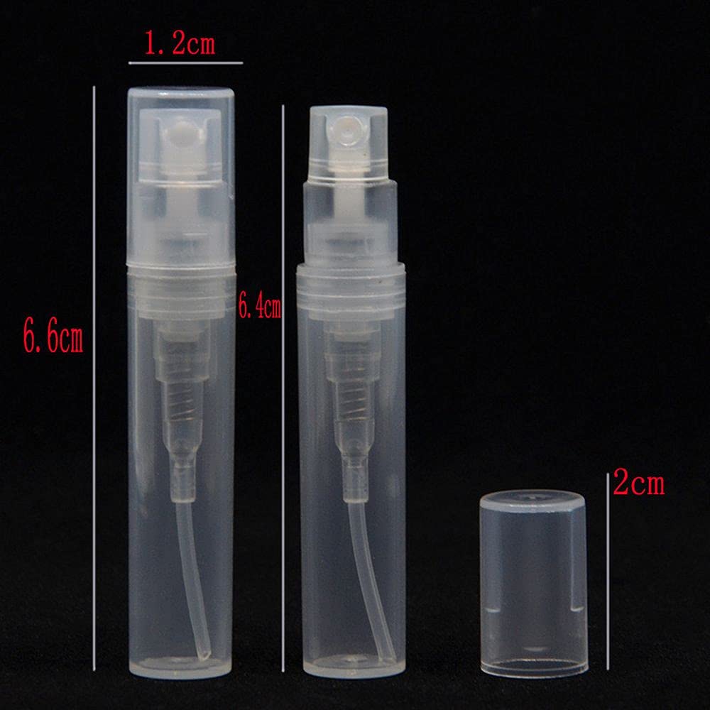 5 Pcs Refillable Bottles Liquid Container Empty Spray Bottle 2ml 3ML 5ML Sample Bottles Cosmetics Bottle Clear Atomizer Bottles(2ml)