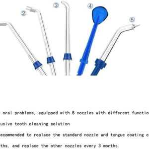 GIENEX Water Flosser 600ml Dental Oral Irrigator Teeth Cleaner for Personal Braces Care Teeth Cleaning, 8 Multifunctional Jet Tips and 10 Adjustable Water Pressure Perfect for Family