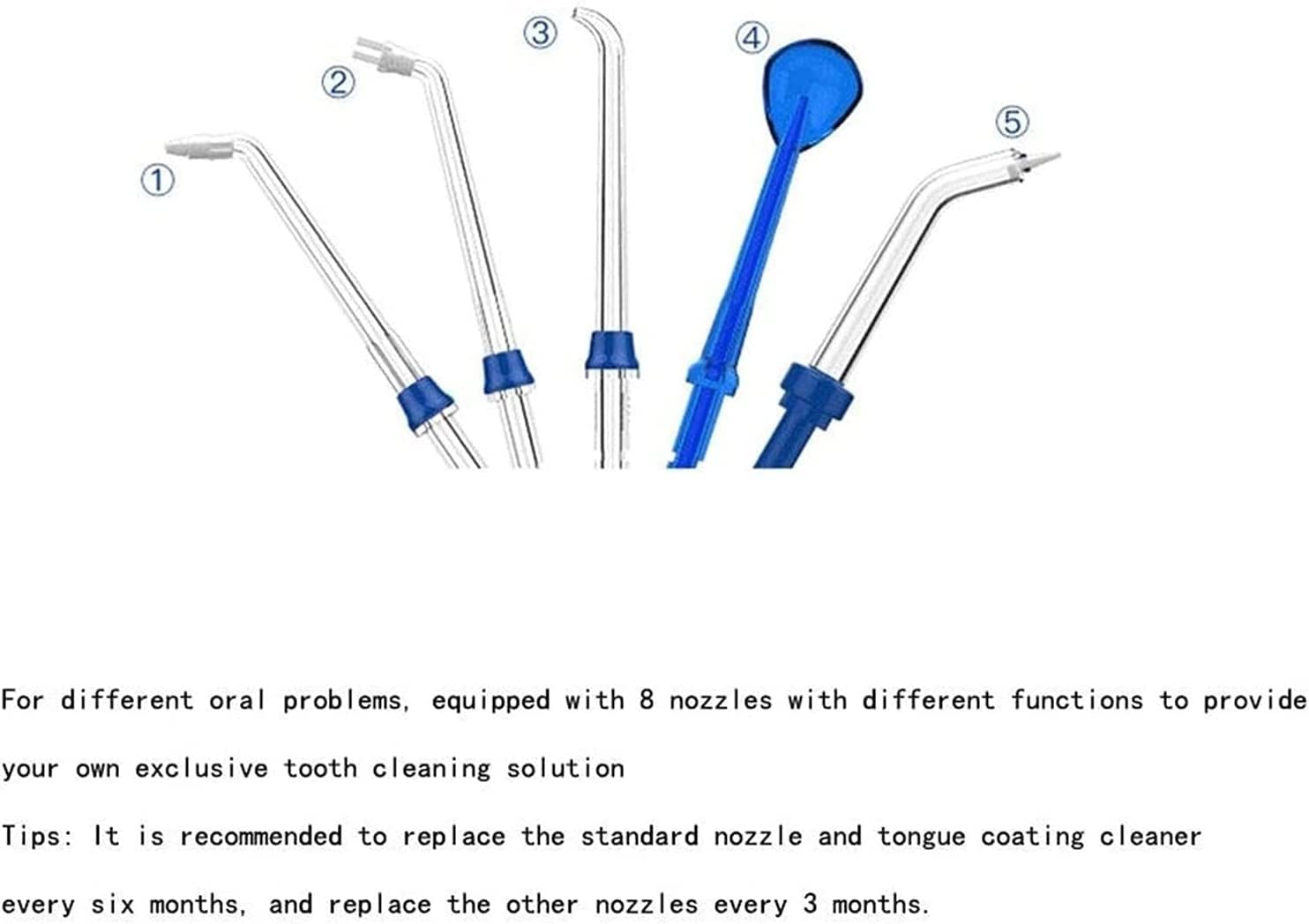 GIENEX Water Flosser 600ml Dental Oral Irrigator Teeth Cleaner for Personal Braces Care Teeth Cleaning, 8 Multifunctional Jet Tips and 10 Adjustable Water Pressure Perfect for Family