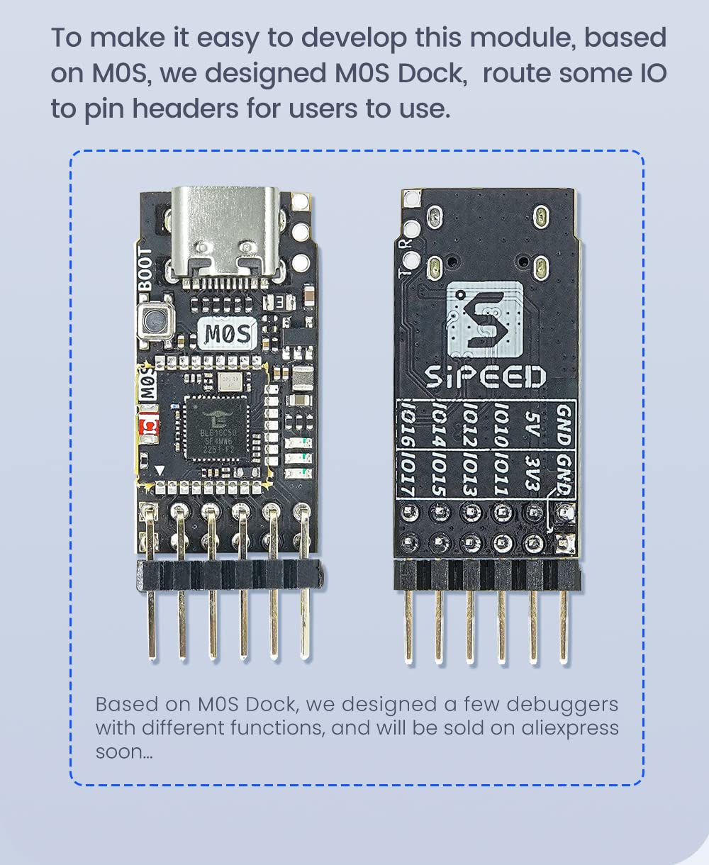 youyeetoo Sipeed M0S Dock tinyML RISC-V BL616 wireless Wifi6 Module development board,TinyMaix, IOT module, support BT 5.2 and zigbee (Bundle A)