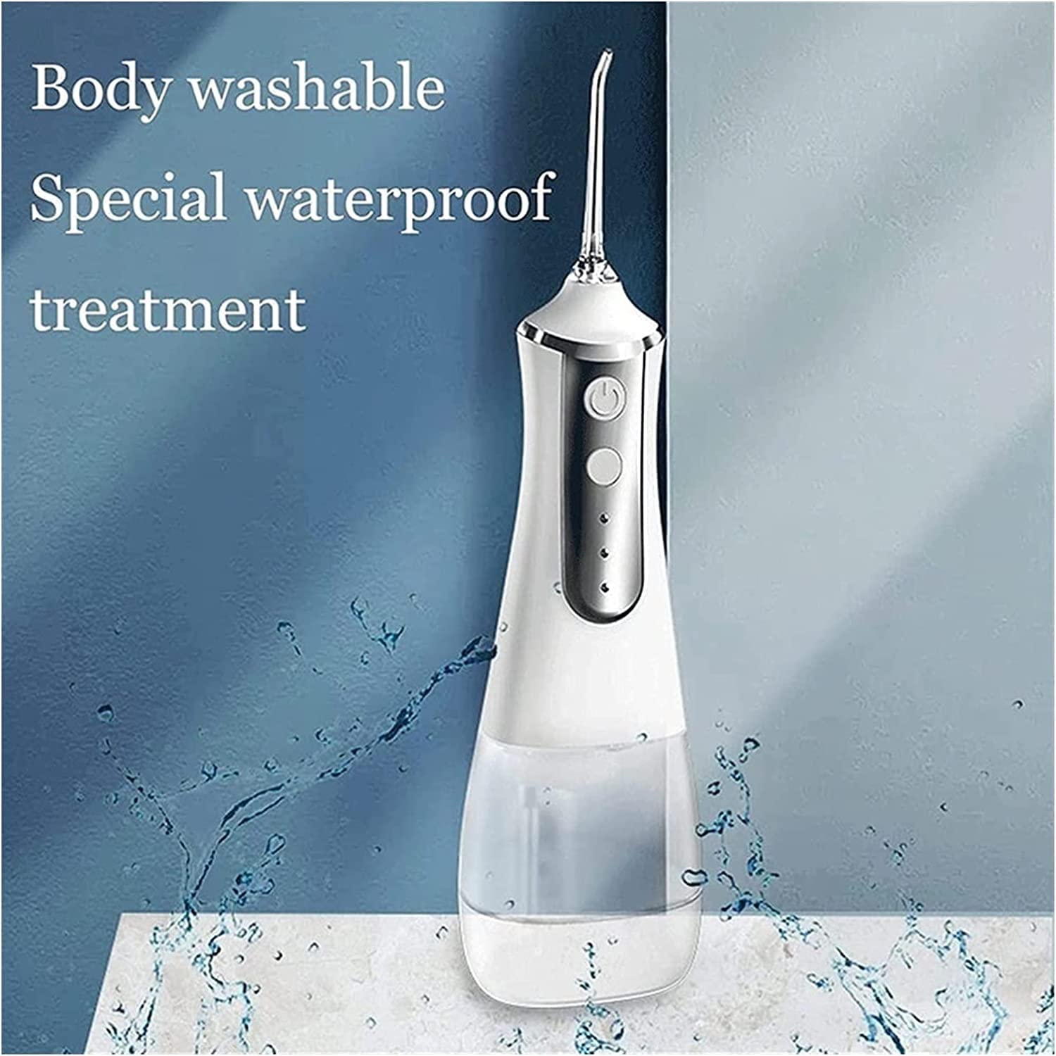 GIENEX Water Flosser Professional Cordless Dental Oral Irrigator 350ML Portable Flosser IPX6 Waterproof 3 Modes 5 Nozzles for Oral Care of Braces Home Travel Waterproof Teeth Cleaner