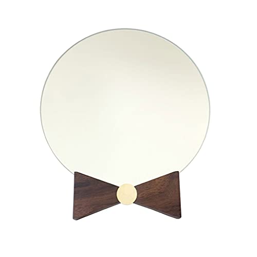 Vanity Mirror Solid Wood Desktop Makeup Mirror HD Dressing Mirror Desktop Independent Bathroom Mirror Suitable Dressing Table Bedroom Household Cosmetic Mirror