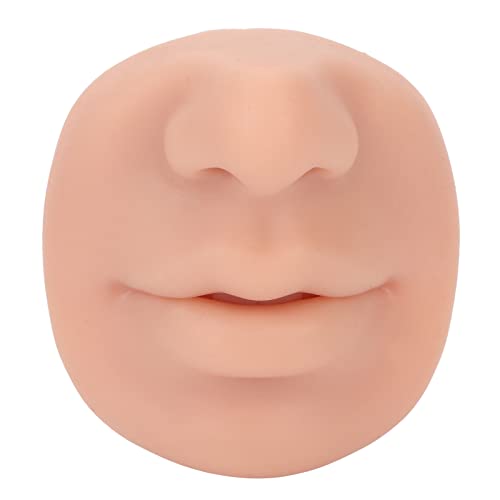 Silicone Nose Mode, Silicone Piercing Model, Nose Model for Piercing, with Mouth Flexible Soft Imitation Nose Model, Reusable Nose Displays, for Practice Training (Medium Skin Color)