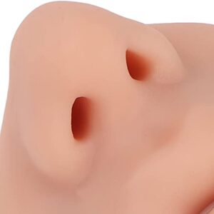 Silicone Nose Mode, Silicone Piercing Model, Nose Model for Piercing, with Mouth Flexible Soft Imitation Nose Model, Reusable Nose Displays, for Practice Training (Medium Skin Color)