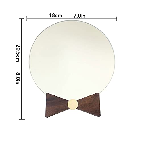 Vanity Mirror Solid Wood Desktop Makeup Mirror HD Dressing Mirror Desktop Independent Bathroom Mirror Suitable Dressing Table Bedroom Household Cosmetic Mirror