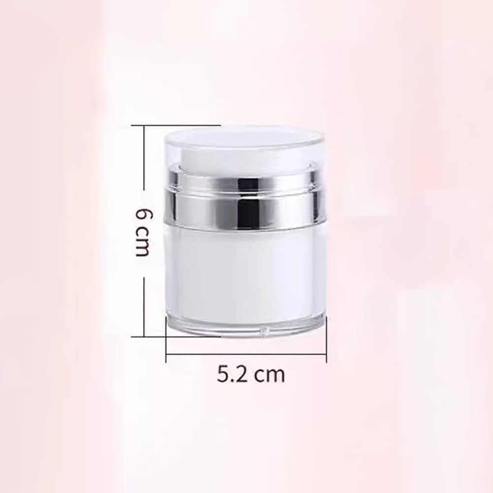 GSHLLO 3 Pcs 15g Airless Pump Jars Empty Cosmetic Jars Makeup Lotions Creams Travel Container Refillable Vacuum Bottles Portable Lotion Dispenser