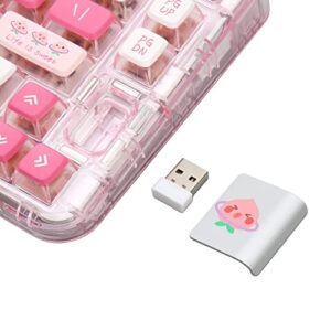 Wired Gaming Keyboard, 80 Keys Mechanical Keyboard Full Key Hot Swappable Pink Bluetooth RGB Backlight 2.4Ghz Wireless TypeC Wired for PC